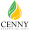 Cenny Essential Oils logo with a green and yellow leaf design on a white background